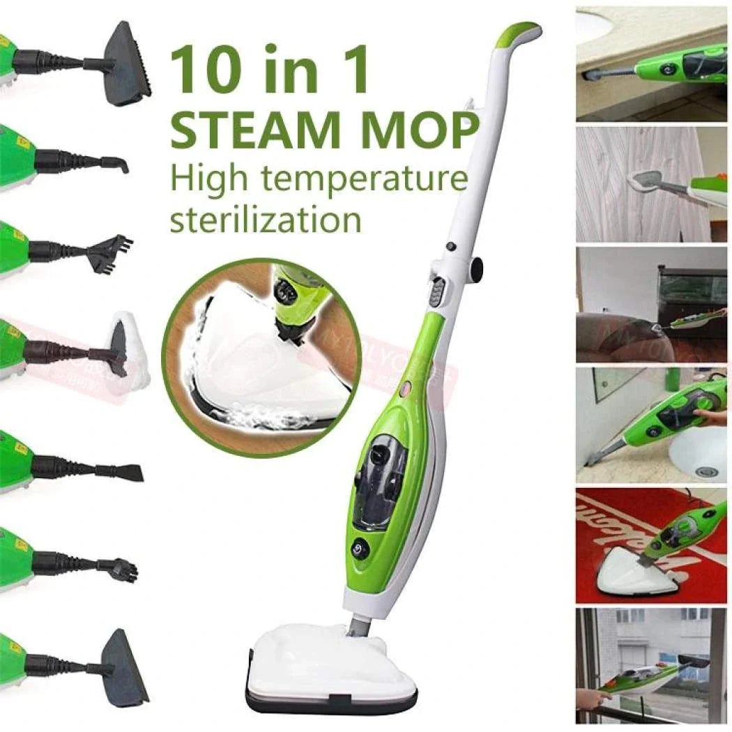 Mop cu aburi X10, pentru curățat și dezinfectat, 10 în 1 multifuncțional conceput cu tehnologia jetului continuu