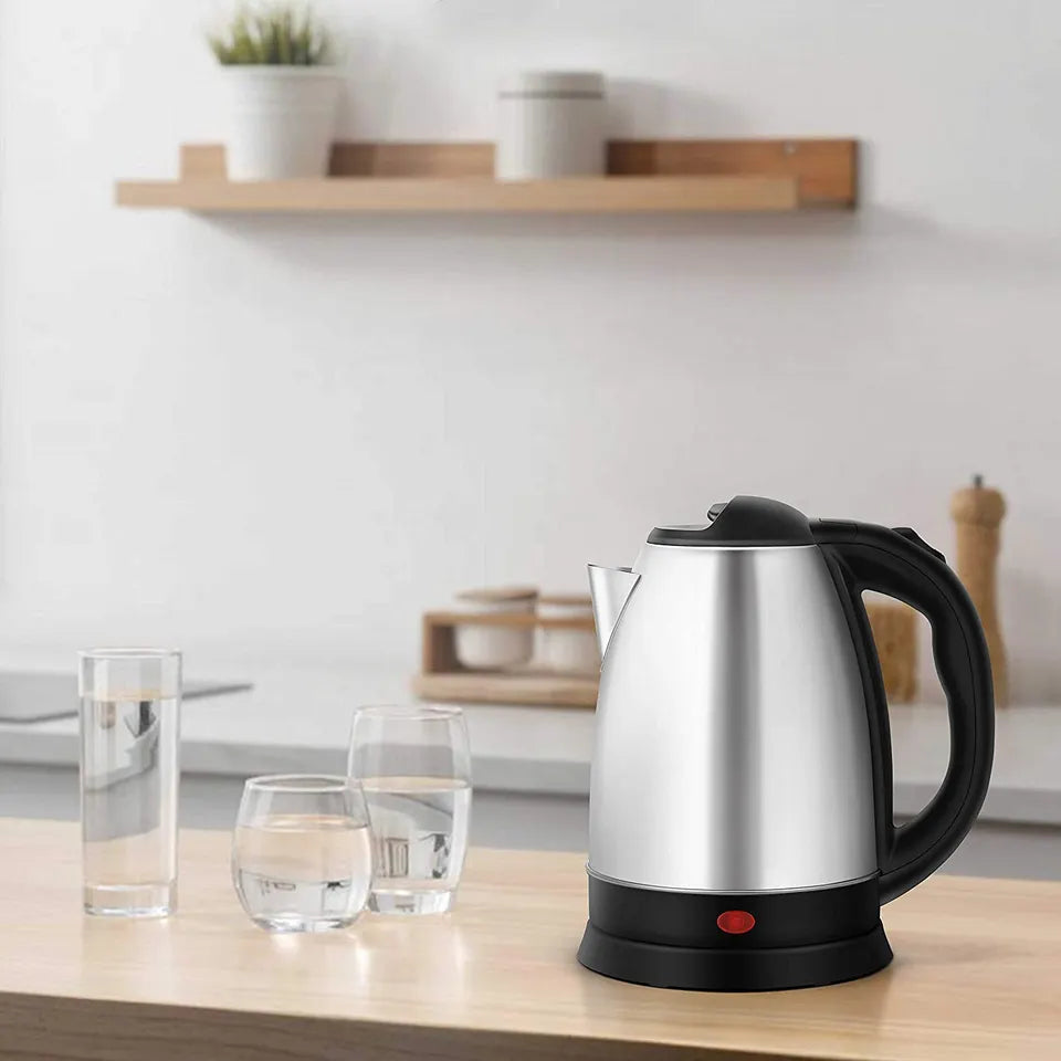 Cana Fierbător Inox, 1500W, 2L, cu declanșare automată, Inox/Negru