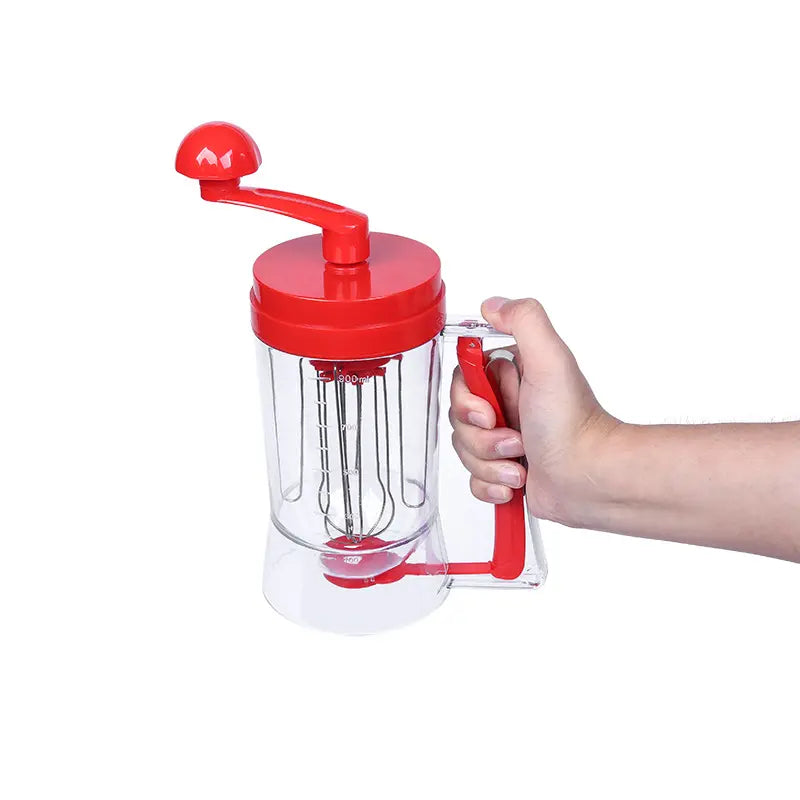 Aparat Manual pentru Amestecarea Aluatului cu Dozator – Clătite & Prăjituri