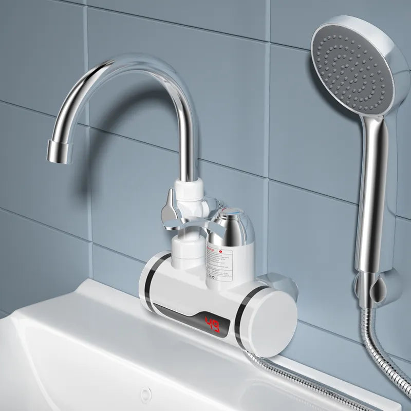 Robinet electric pentru apă caldă instant Heater cu sistem de duș inclus, 3000W