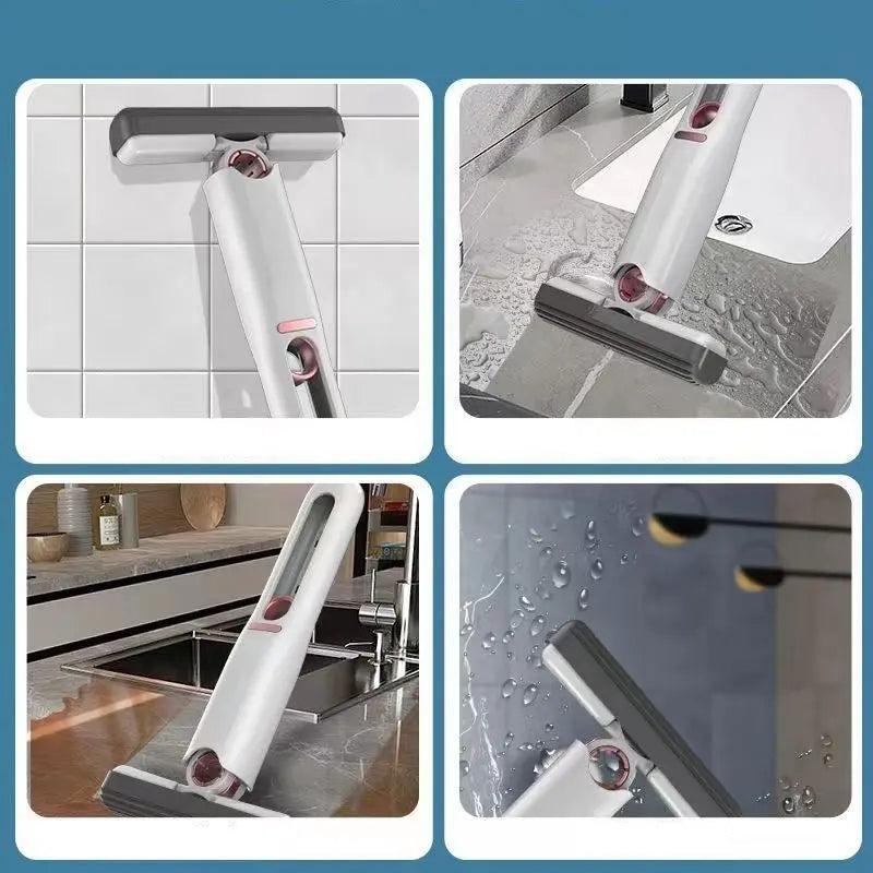 Mini mop portabil, sistem autostoarcere, pentru suprafețe și geamuri