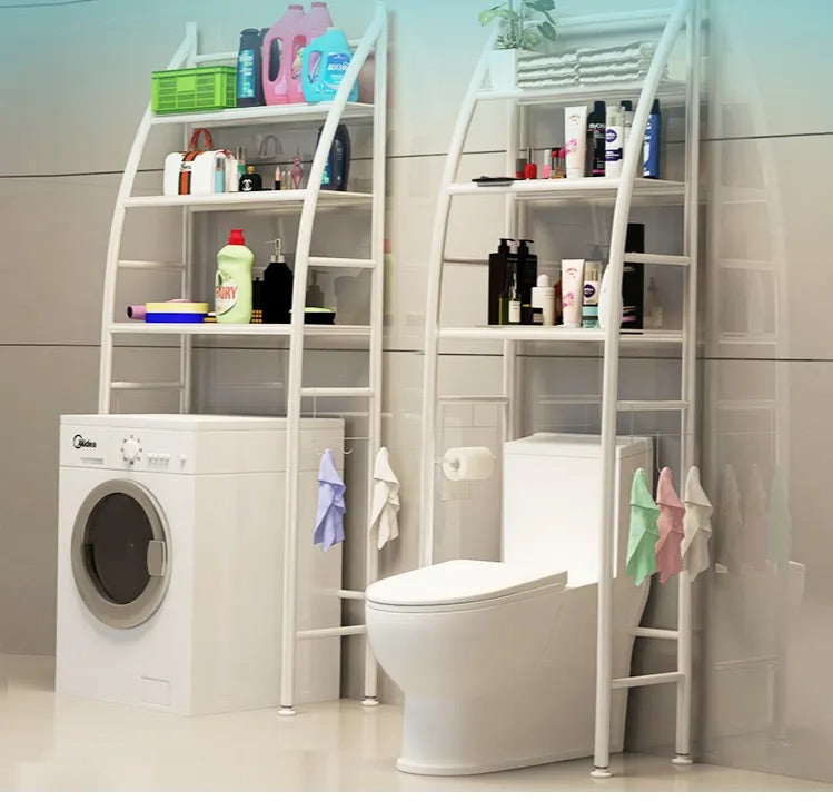 Raft organizator cu 3 polițe pentru spațiul deasupra mașinii de spălat – ideal pentru baie sau spălătorie