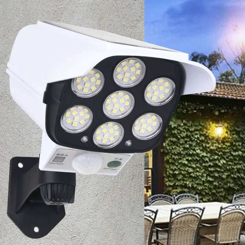 Cameră falsă de securitate 2 în 1 cu proiector solar și senzor de mișcare