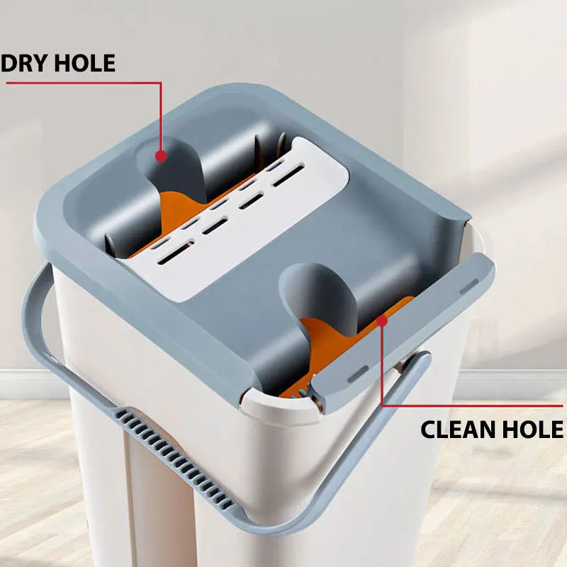 Mop profesional cu doua cuve de spalare si uscare + 2 rezerve cadou