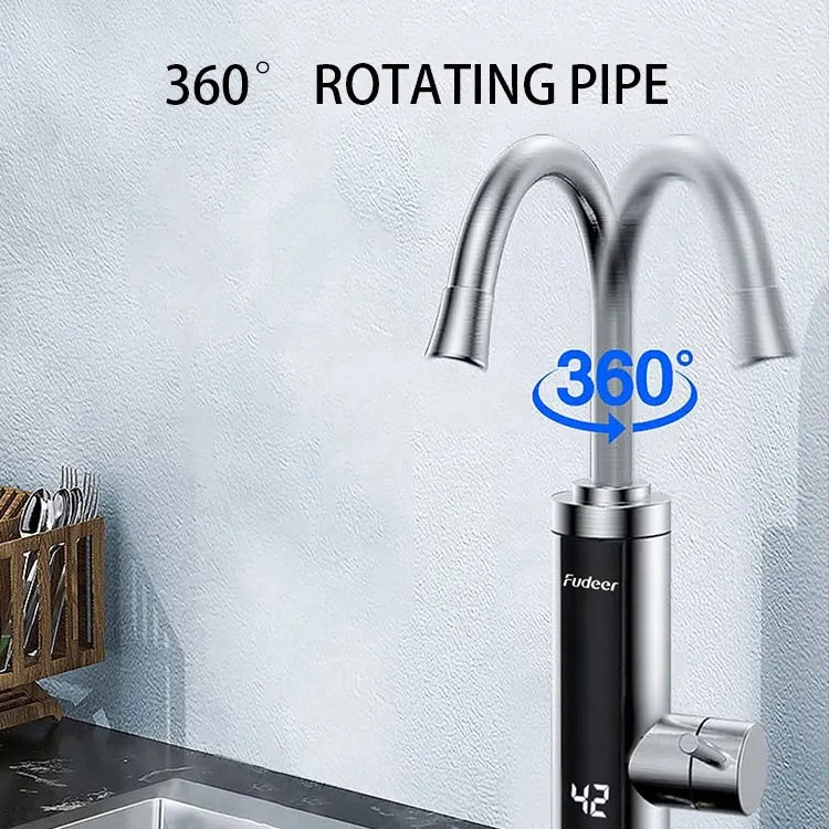 Robinet electric instant din inox cu display și rotire 360° – 3000W