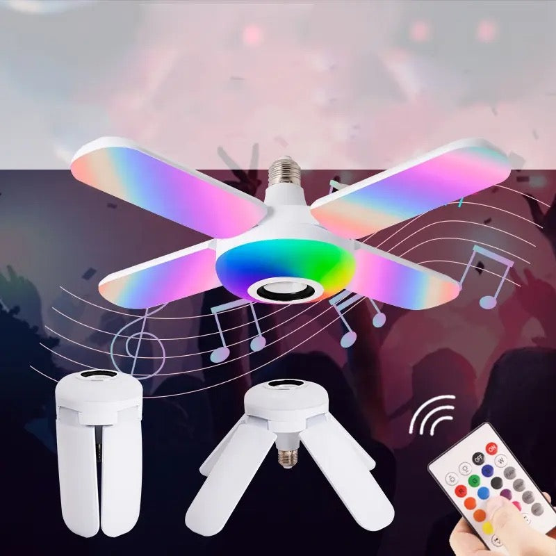 Bec cu 4 brate cu lumina multicolora, cu functie muzicala prin bluetooth.