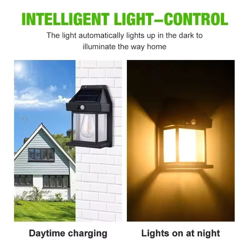 Lampa solara bec de perete LED cu senzor de miscare