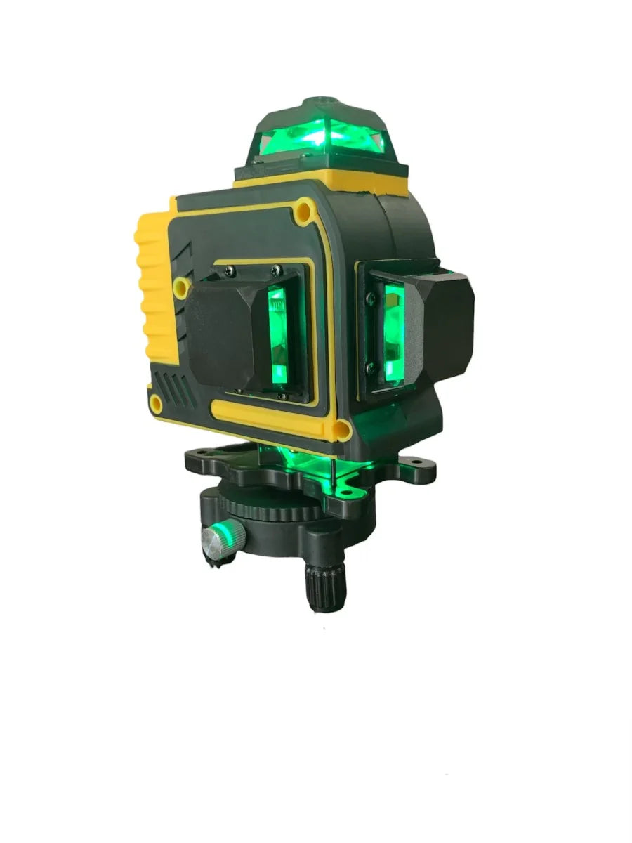 Kit Nivela Laser, autonivelare, telecomandă, trepied, 16 linii verzi, 4×360°