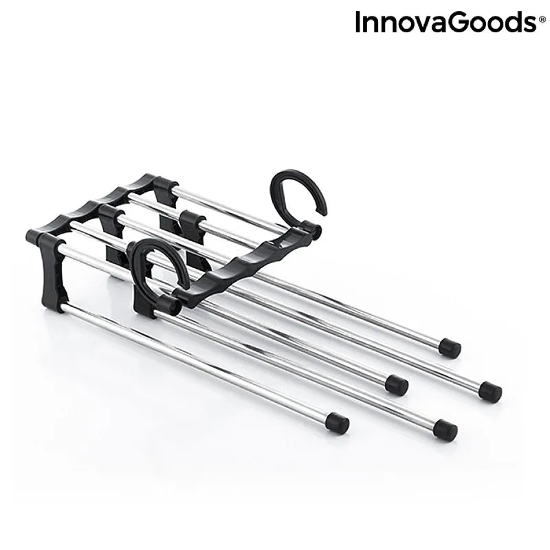 Organizator pantaloni Cascadă 5 Rânduri, suport multifuncțional vertical sau orizontal, economisire spațiu
