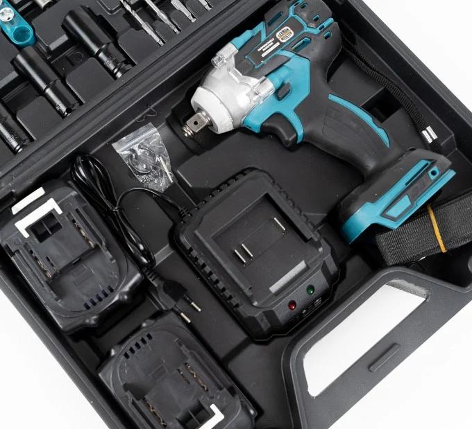 Cheie de Impact – Mașină de Înșurubat LEIH MANN, 550Nm, 43 Accesorii, 2 Acumulatori 48VF, Valiză inclusă