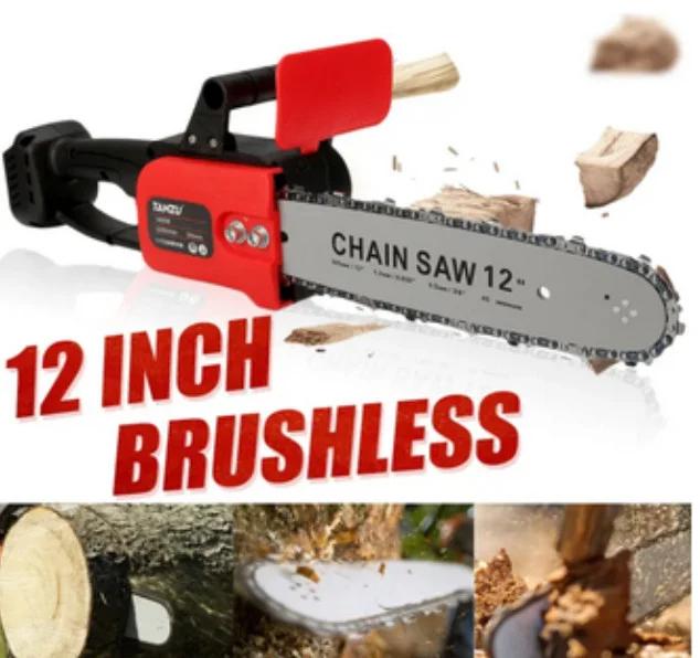 Drujba cu lanț 12 inch, cu 2 Acumulatori, 48V, Lithium, 1 Lamă 1200 W, 4800rpm, 305mm