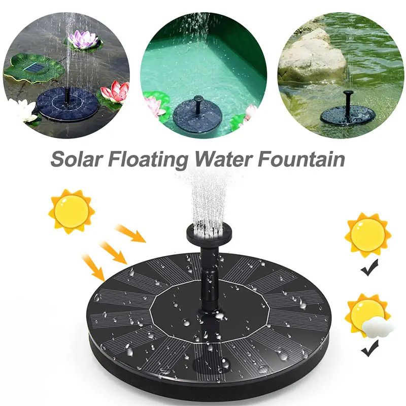 Fântână arteziană solară pentru grădină, IPX8, 160×160 mm