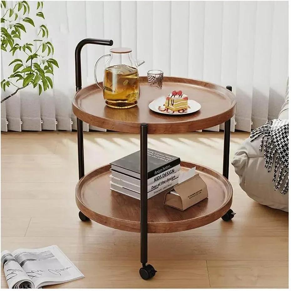 Masă rotundă de cafea pentru living, design nordic, 40 x 40 x 65 cm