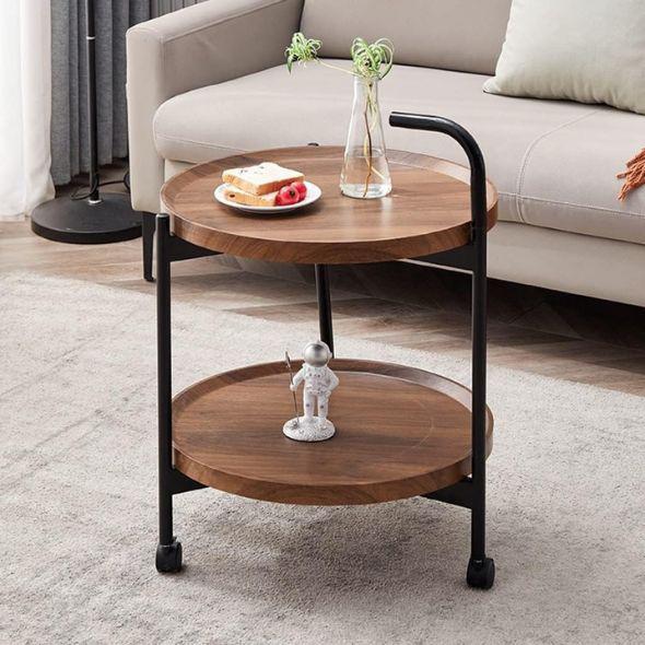 Masă rotundă de cafea pentru living, design nordic, 40 x 40 x 65 cm