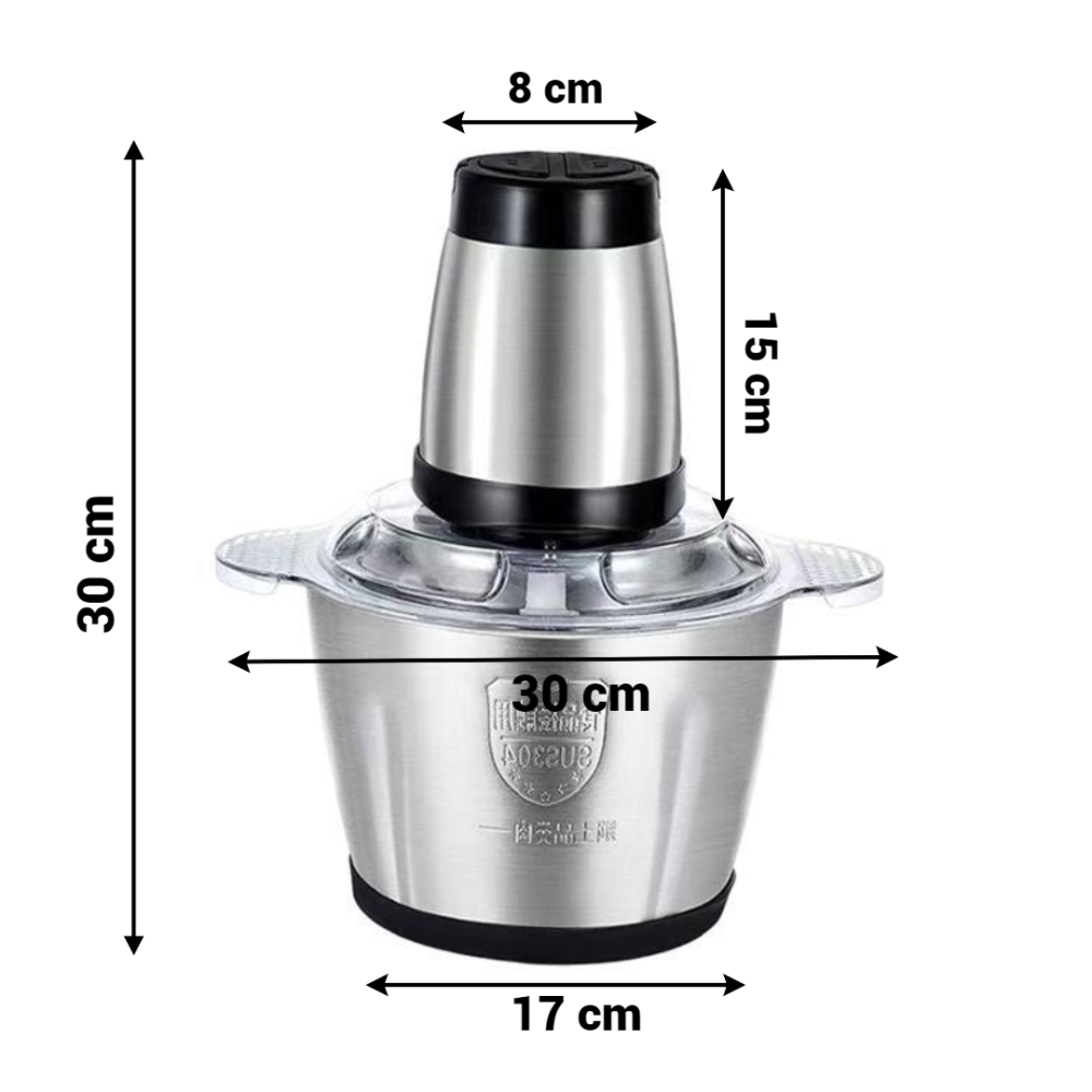 Tocător Electric cu Vas din Inox - Capacitate 3 Litri