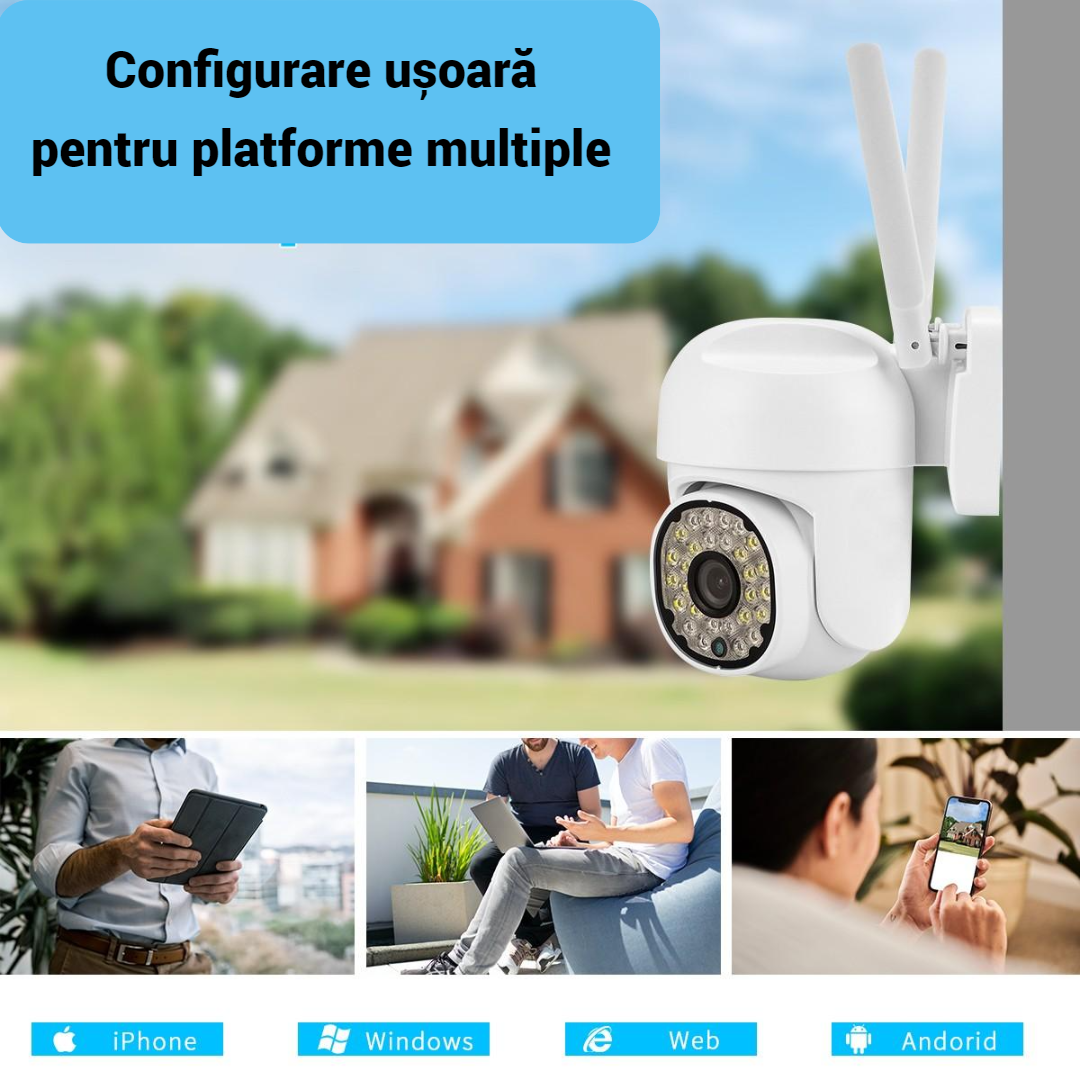 Camera wifi de exterior, cu senzor de miscare, vedere nocturna, full HD
