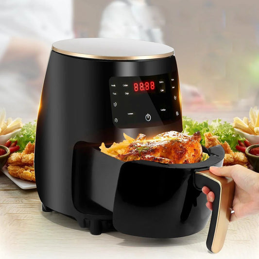 Friteuza cu aer cald, S-18 Air Fryer, 2400W, capacitate 6L si afisaj digital, LCD Touch control