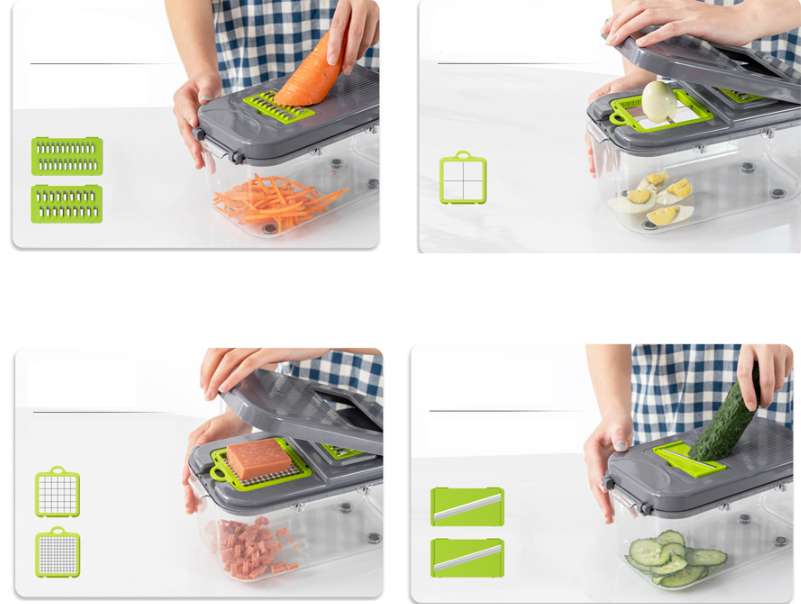 Tocator pentru legume și fructe cu 22 accesorii incluse
