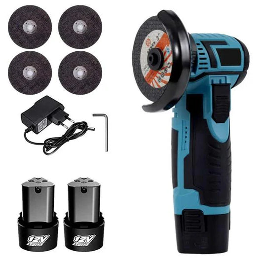 Mini Polizor / Flex Electric cu 2 Acumulatori Li-ion, Portabil, 12V