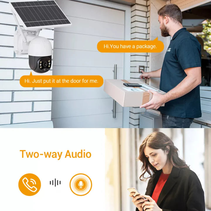 Camera de Supraveghere Solara 4G Cartela SIM 3 MP, Zoom 10X, Full HD 1080p, Panou Solar 9W