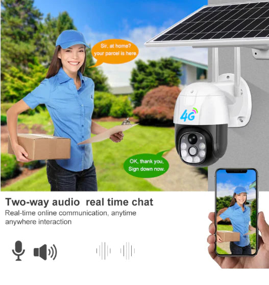Camera de Supraveghere Solara 4G Cartela SIM 3 MP, Zoom 10X, Full HD 1080p, Panou Solar 9W
