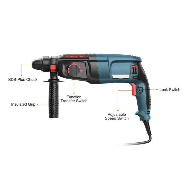 SET Ciocan-Rotopercutor Leihmann– 800W, Multifunctional cu Valiza de Transport