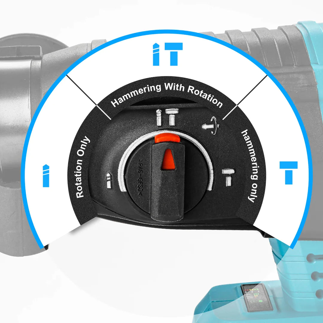 Ciocan Rotopercutor 2X Acumulatori 48V/6Ah 1000W LeihMann, 3 Moduri de Functionare