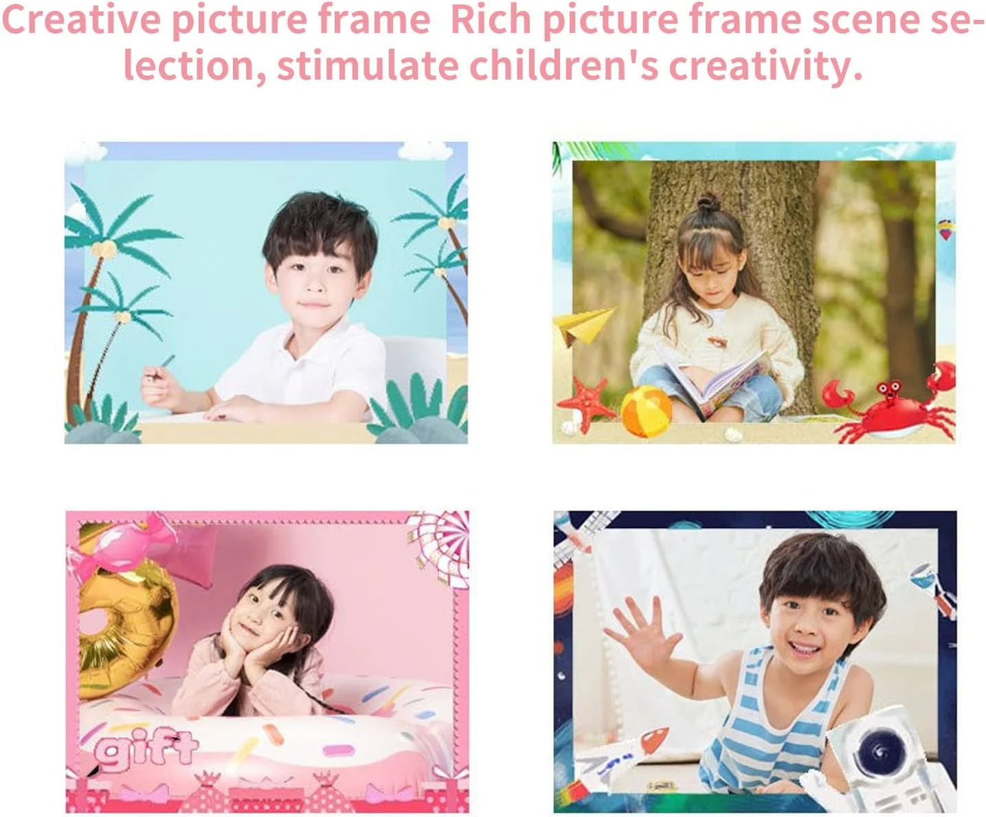 Aparat foto digital cu imprimare termică pentru copii, focalizare automată, display color de 2,4 inch 1080P Full HD