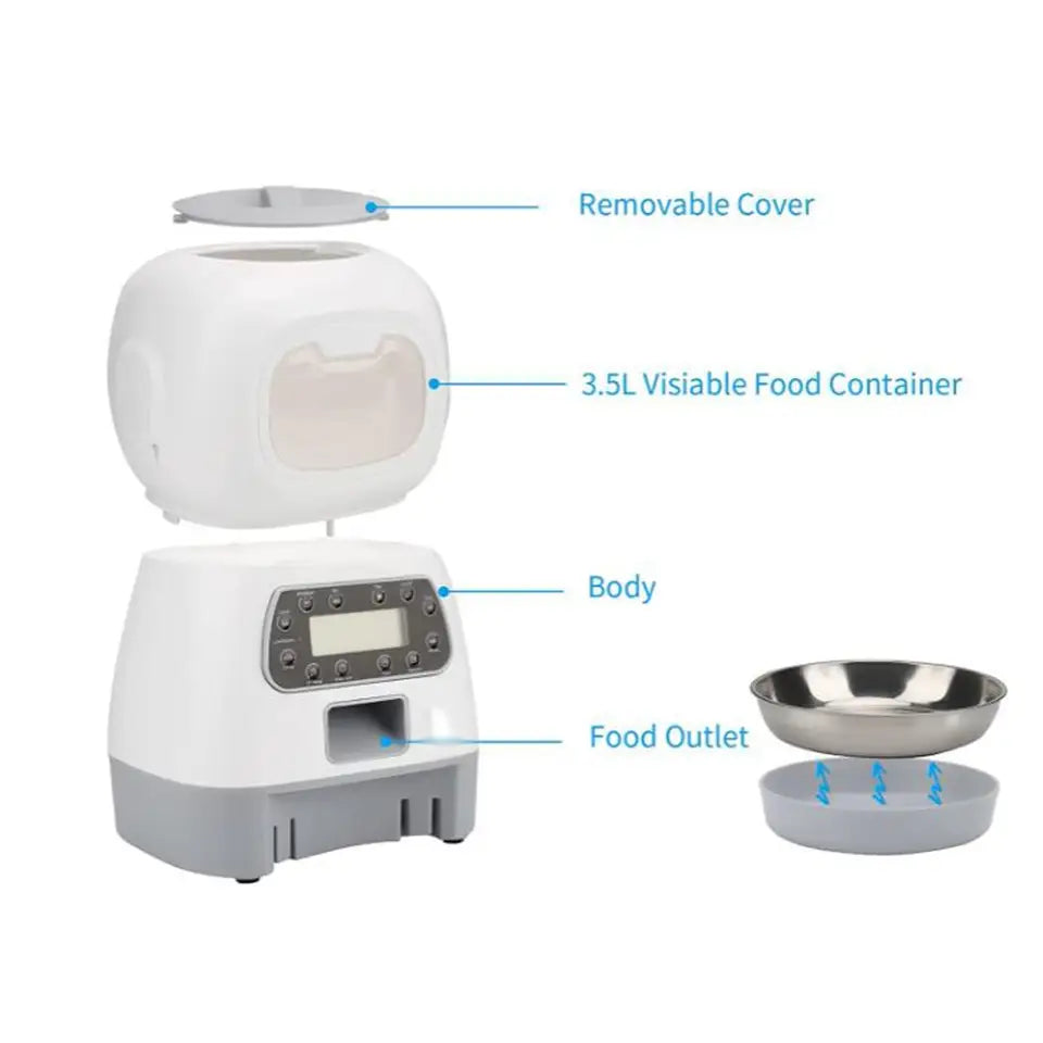 Dispenser automat hrana animale, Înregistrare vocală, 3.5 L