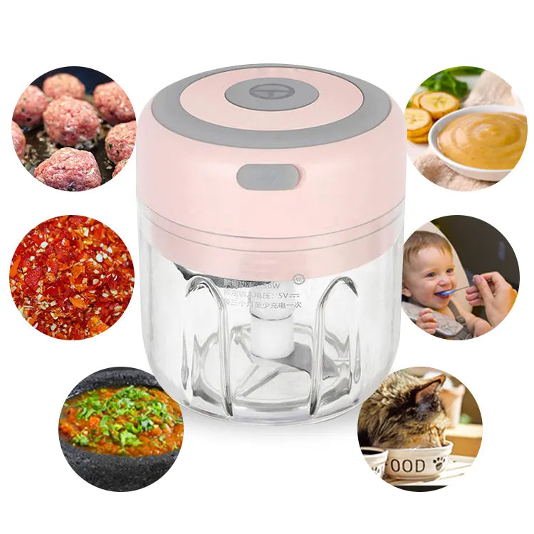 Tocator Electric Portabil pentru Usturoi, Nuci, Carne, Legume