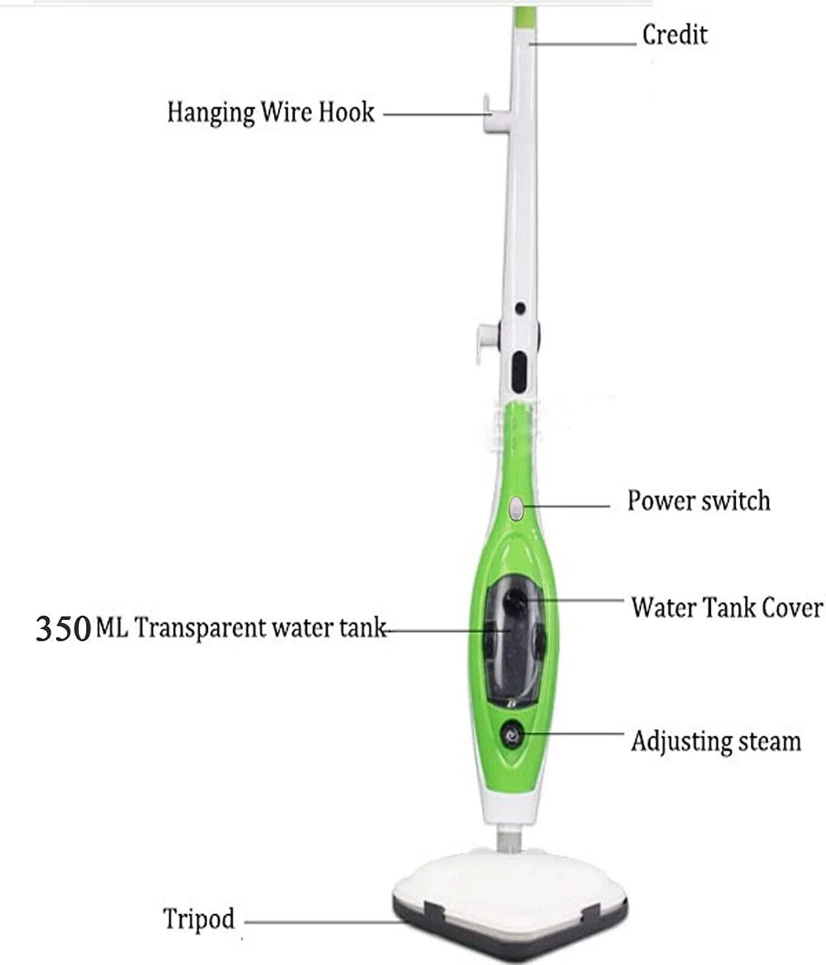 Mop cu Aburi H2O X10, Functie de Dezinfectare si Control Abur, 1300W