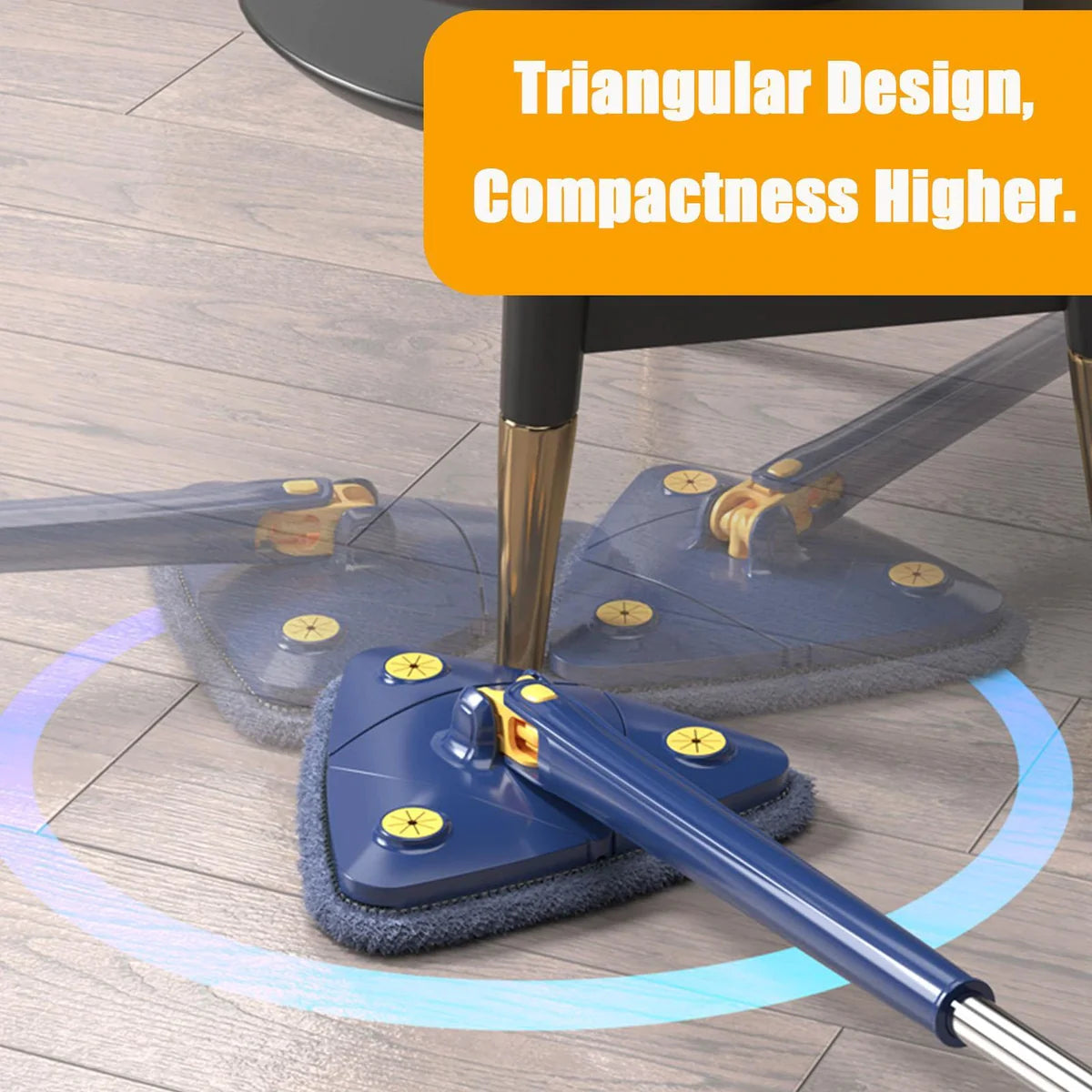 Mop cu cap triunghiular, reglabil, rotire 360 grade, rezerva inclusa
