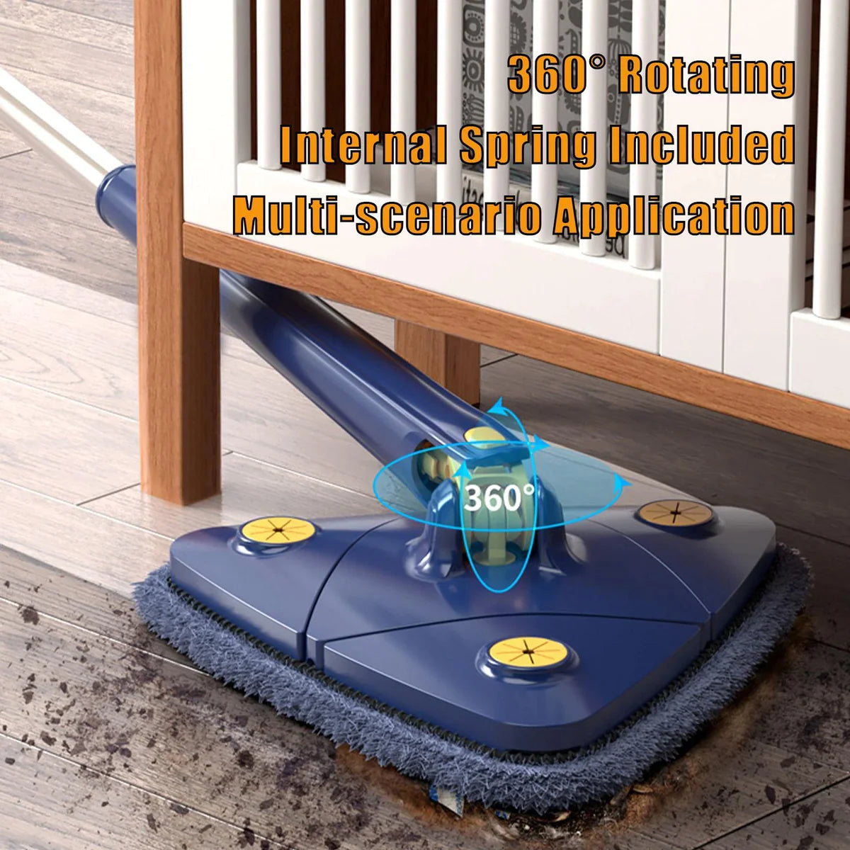Mop cu cap triunghiular, reglabil, rotire 360 grade, rezerva inclusa