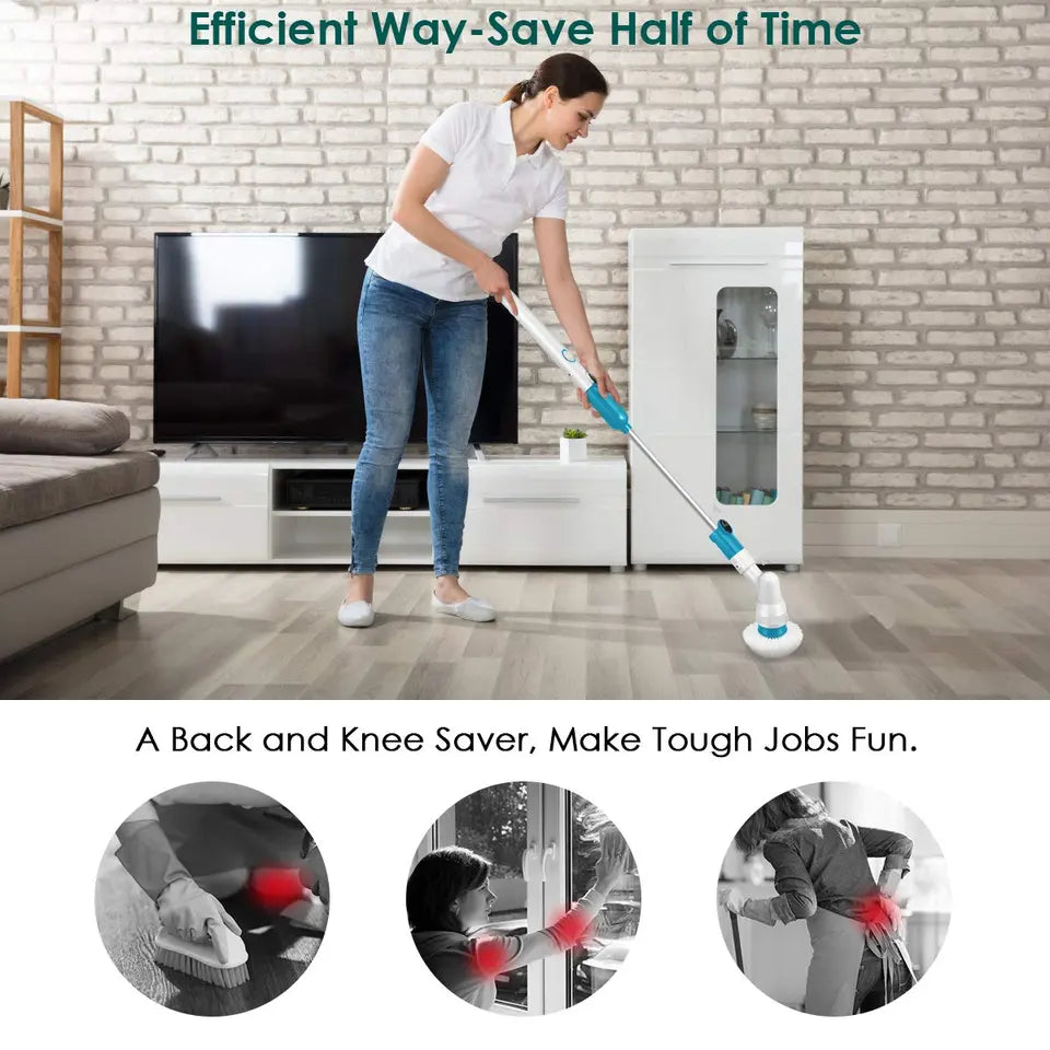 Mop Rotativ Hurricane Spin Scrubber – 3 capete rotative, fără fir, cu mâner extensibil