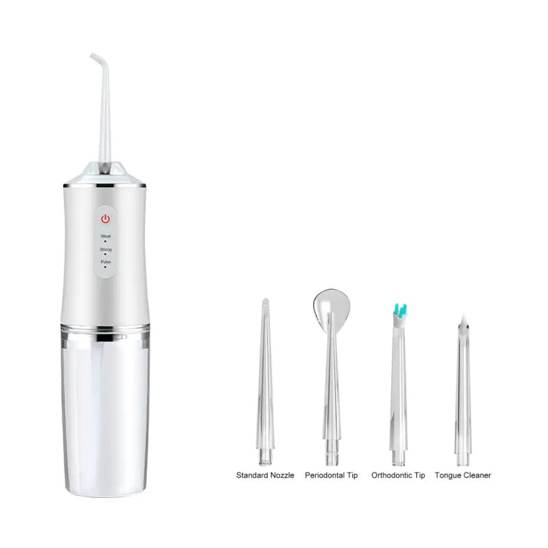 Irigator Oral Profesional pentru duș bucal, 4 Capete Curățare Anti-Tartru, Rezervor 220 ml