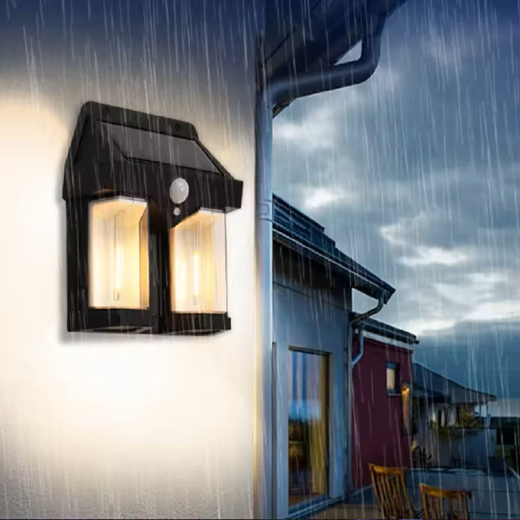 Lampa solara de perete dubla cu Senzor de miscare si 3 moduri iluminare
