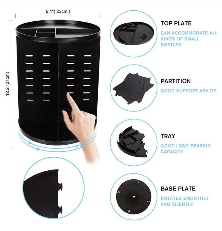 Organizator EZ cu rotire 360 de grade pentru depozitare obiecte, cosmetice