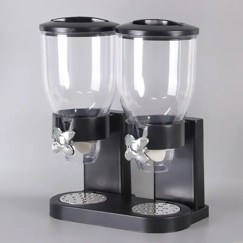 Dispenser dublu pentru musli, cereale, nuci, fulgi de porumb și bomboane