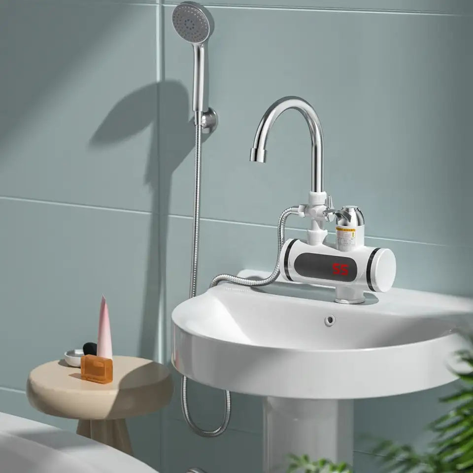 Robinet electric pentru apă caldă instant Heater cu sistem de duș inclus, 3000W