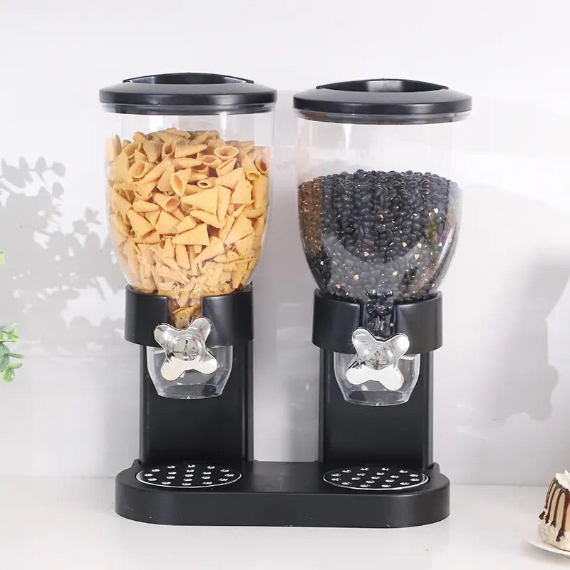 Dispenser dublu pentru musli, cereale, nuci, fulgi de porumb și bomboane