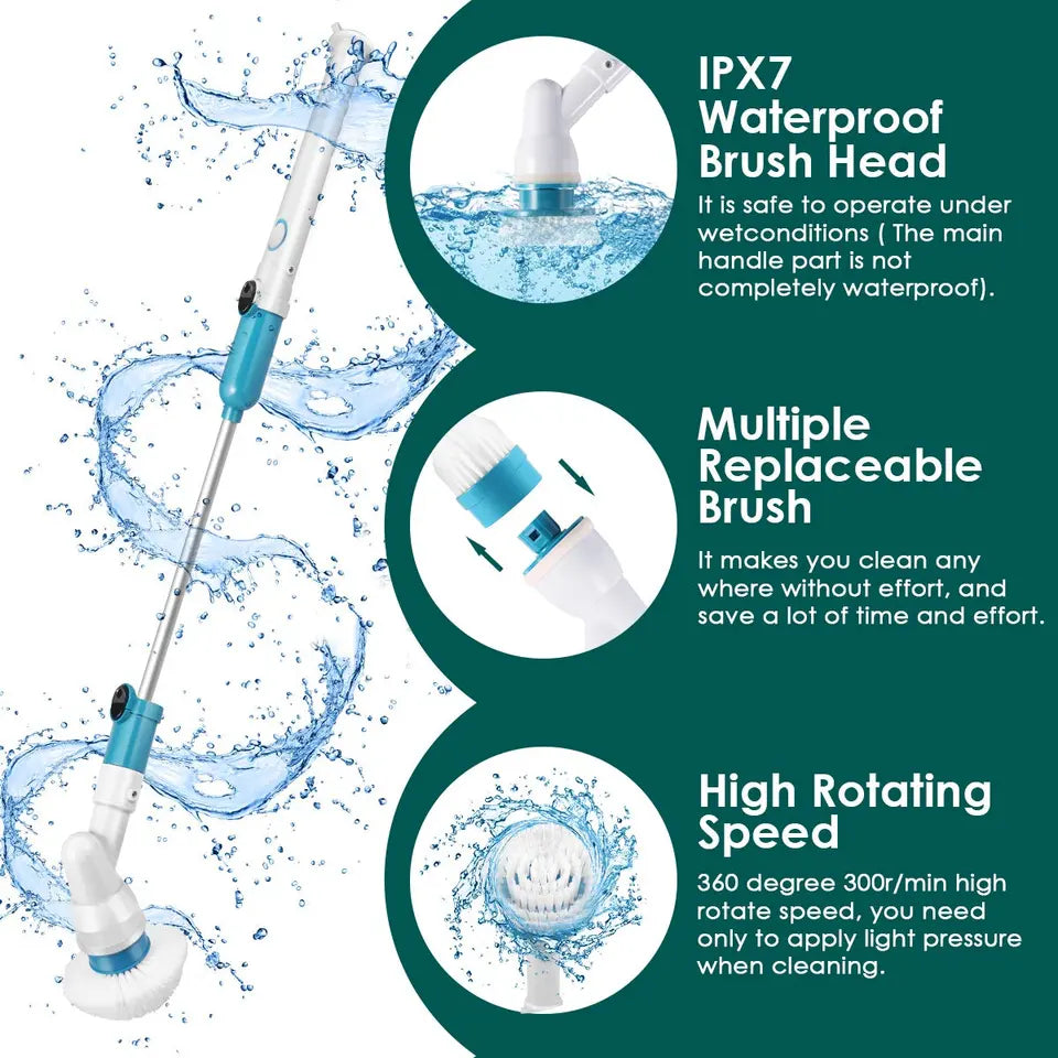 Mop Rotativ Hurricane Spin Scrubber – 3 capete rotative, fără fir, cu mâner extensibil