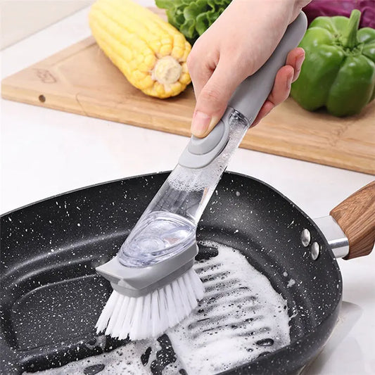 Perie vase cu mâner și rezervor pentru detergent