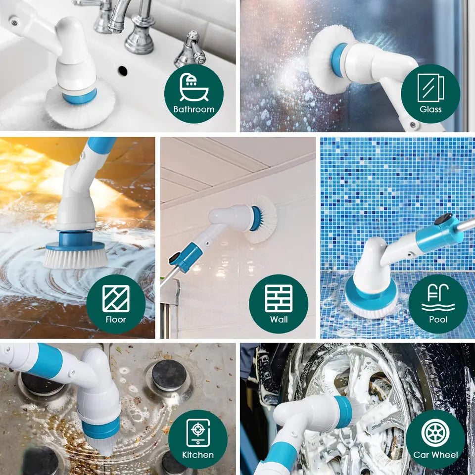 Mop Rotativ Hurricane Spin Scrubber – 3 capete rotative, fără fir, cu mâner extensibil