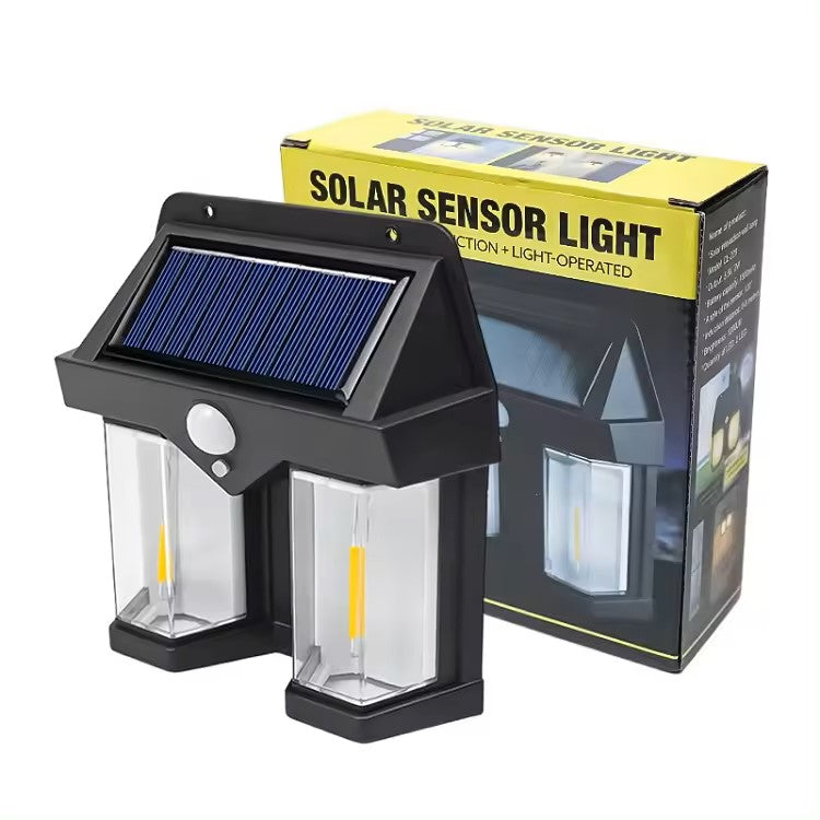 Lampa solara de perete dubla cu Senzor de miscare si 3 moduri iluminare
