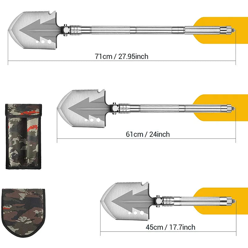 Lopată de camping Pliabilă – Kit Multifuncțional din Oțel