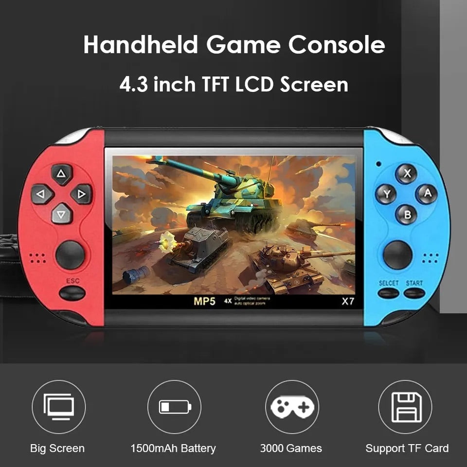 Consola jocuri portabila X7, display 4.3 inch, TV-Out, 10000 jocuri