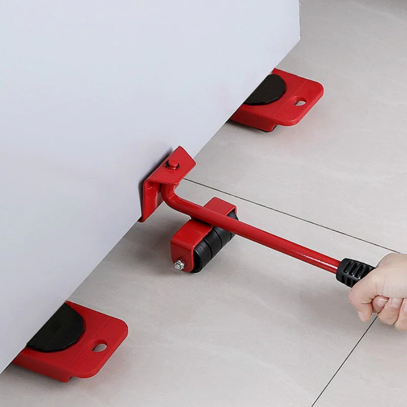 Sistem de mutat mobilier cu cric și 4 suporturi cu roți, capacitate 150 kg