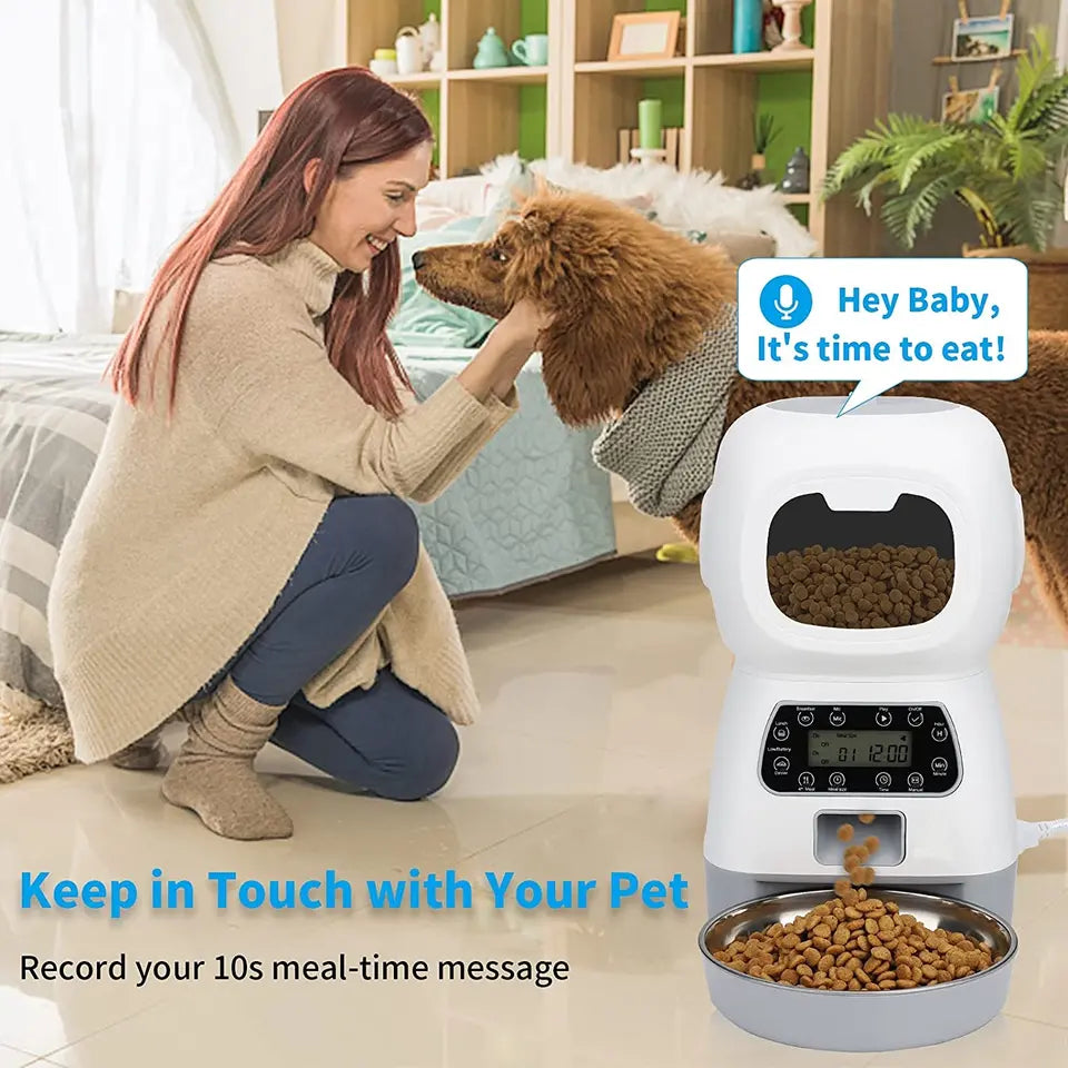 Dispenser automat hrana animale, Înregistrare vocală, 3.5 L
