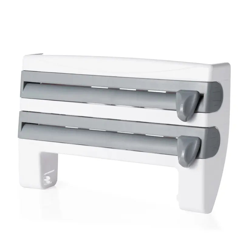 Dispenser de bucătărie 4 în 1 pentru folie alimentară, rolă de hârtie și folie de aluminiu