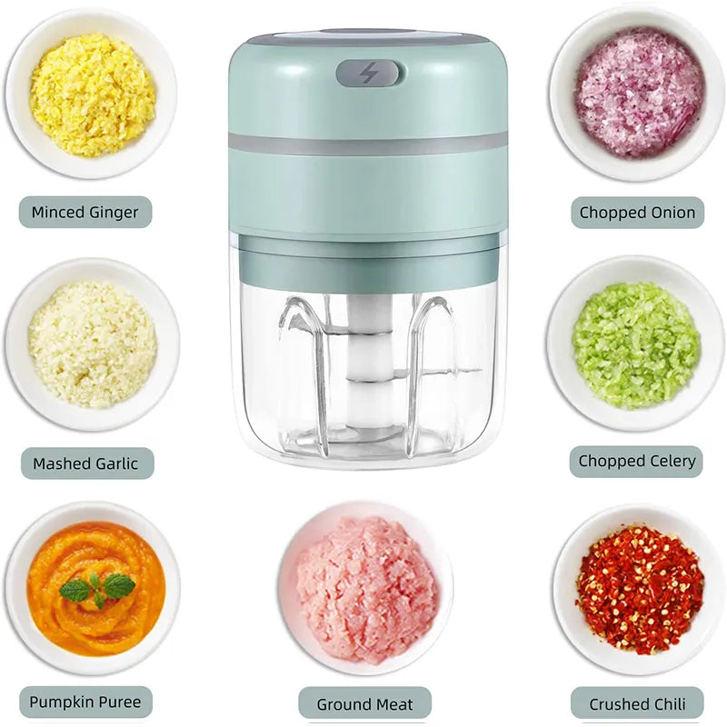 Tocator Electric Portabil pentru Usturoi, Nuci, Carne, Legume
